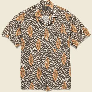 Portuguese Flannel 100% Viscose Origem Short Sleeve Button Down Camp Shirt